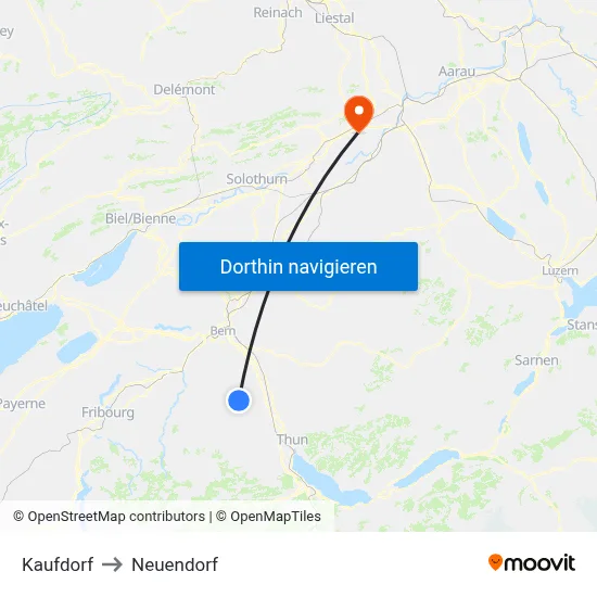 Kaufdorf to Neuendorf map