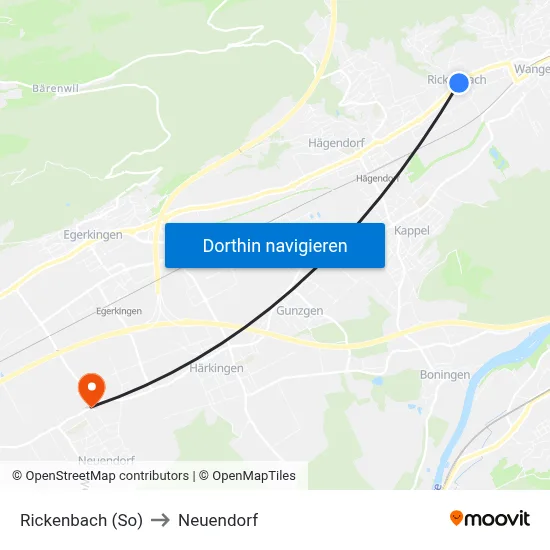 Rickenbach (So) to Neuendorf map