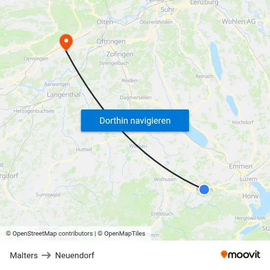 Malters to Neuendorf map