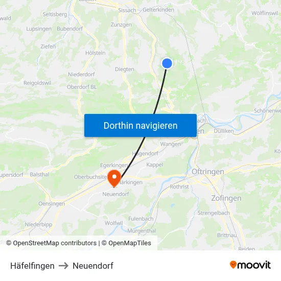 Häfelfingen to Neuendorf map