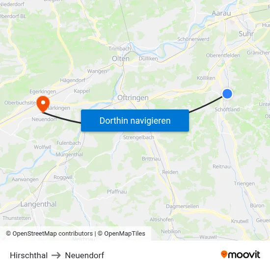 Hirschthal to Neuendorf map