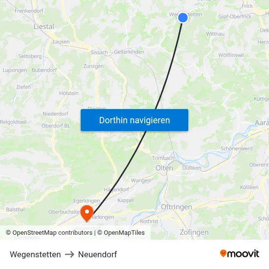 Wegenstetten to Neuendorf map