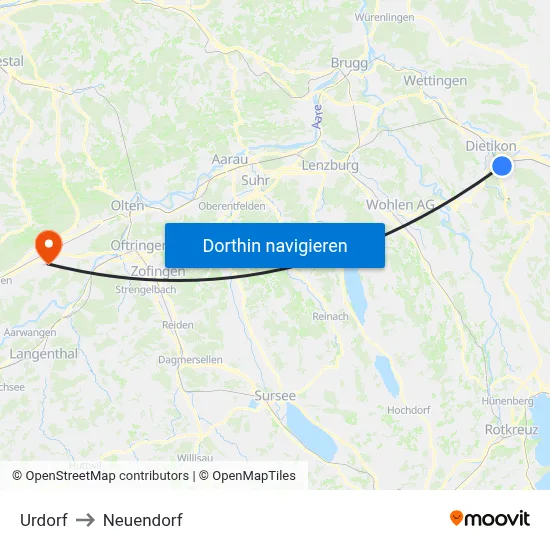 Urdorf to Neuendorf map