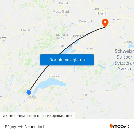 Ségny to Neuendorf map