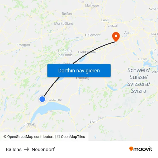 Ballens to Neuendorf map