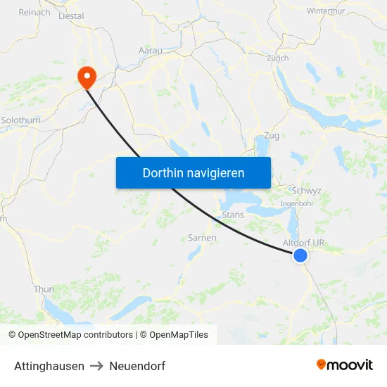 Attinghausen to Neuendorf map