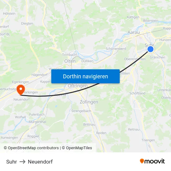 Suhr to Neuendorf map