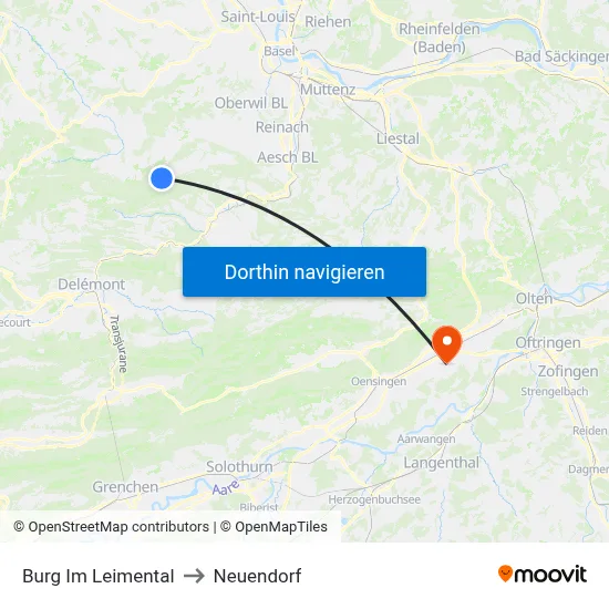 Burg Im Leimental to Neuendorf map