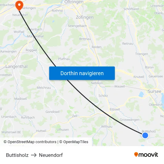 Buttisholz to Neuendorf map
