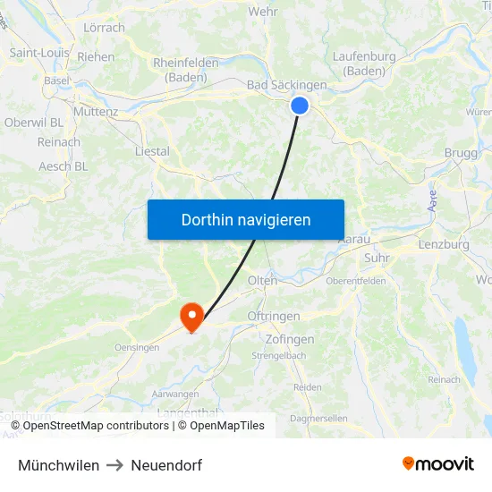 Münchwilen to Neuendorf map