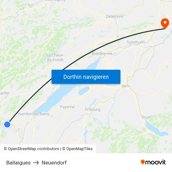 Ballaigues to Neuendorf map