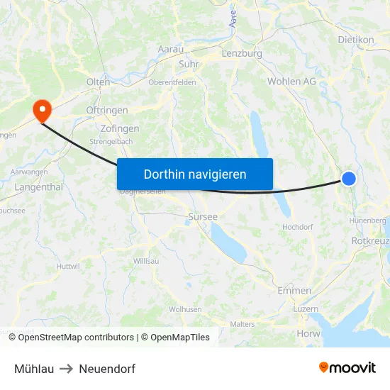 Mühlau to Neuendorf map