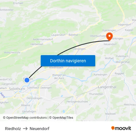 Riedholz to Neuendorf map