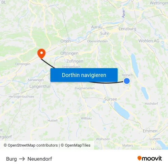 Burg to Neuendorf map