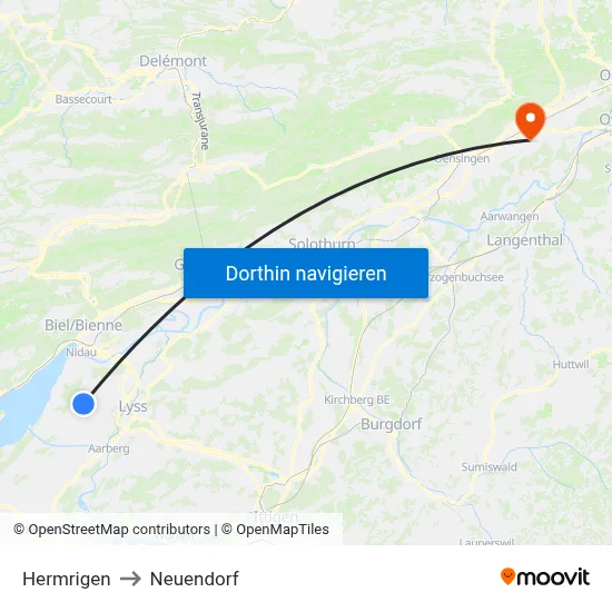 Hermrigen to Neuendorf map