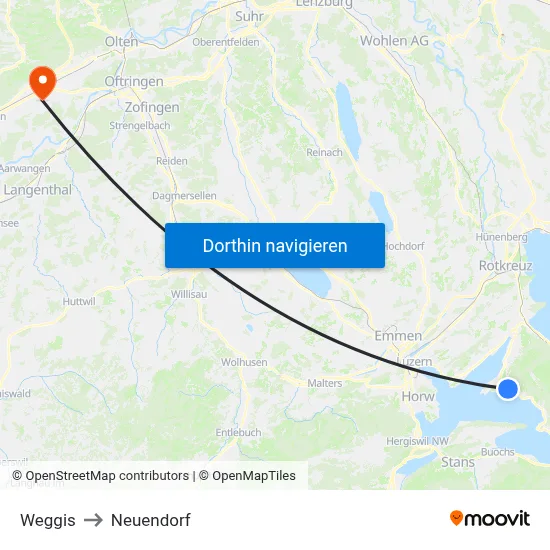 Weggis to Neuendorf map