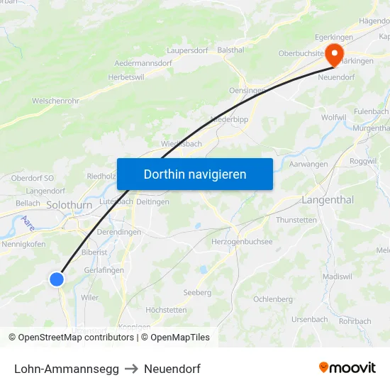 Lohn-Ammannsegg to Neuendorf map