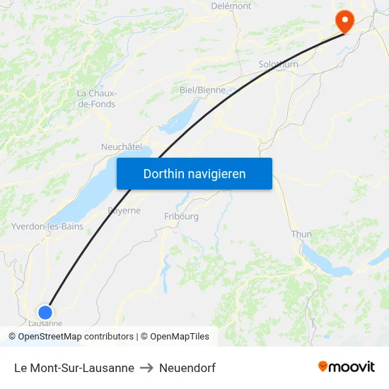 Le Mont-Sur-Lausanne to Neuendorf map