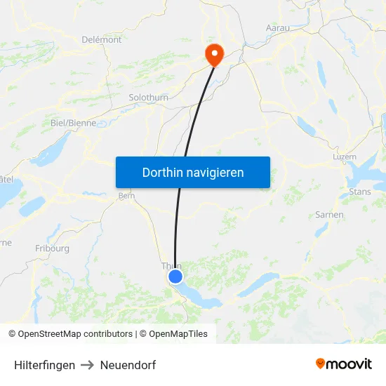 Hilterfingen to Neuendorf map