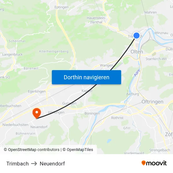 Trimbach to Neuendorf map