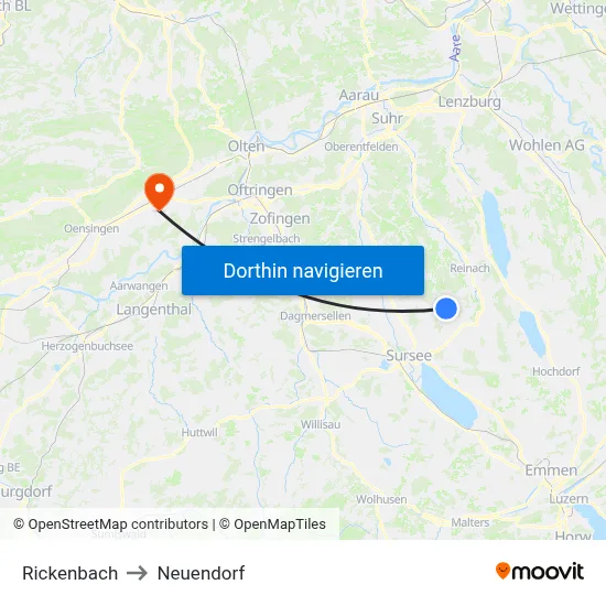Rickenbach to Neuendorf map