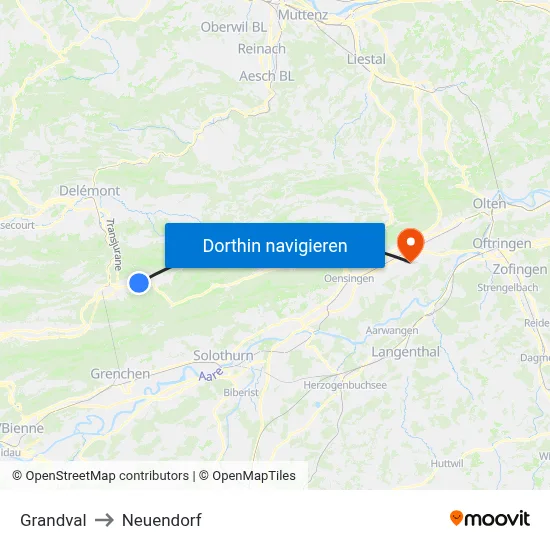 Grandval to Neuendorf map