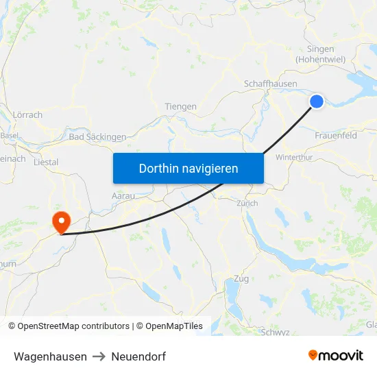 Wagenhausen to Neuendorf map