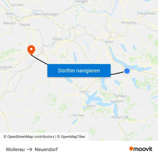 Wollerau to Neuendorf map