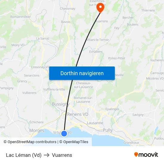 Lac Léman (Vd) to Vuarrens map