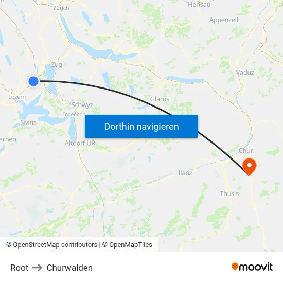 Root to Churwalden map