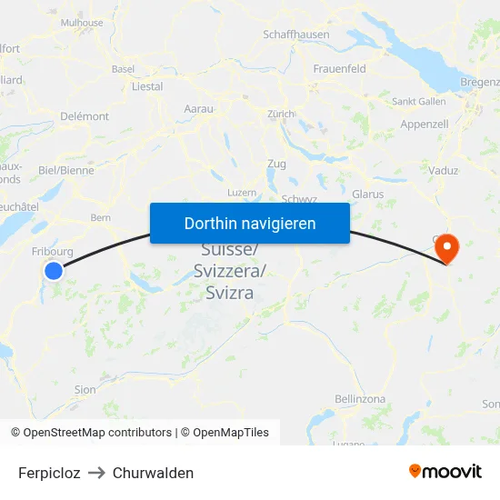 Ferpicloz to Churwalden map