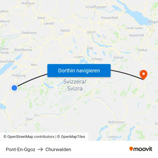 Pont-En-Ogoz to Churwalden map