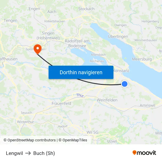 Lengwil to Buch (Sh) map