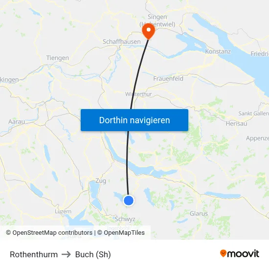 Rothenthurm to Buch (Sh) map