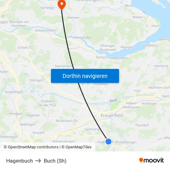 Hagenbuch to Buch (Sh) map