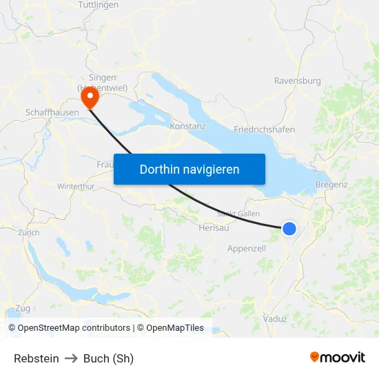 Rebstein to Buch (Sh) map