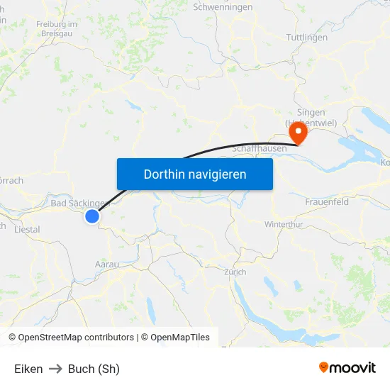 Eiken to Buch (Sh) map