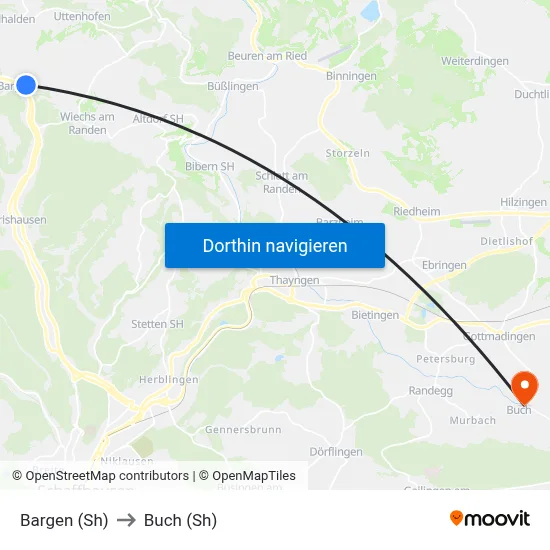 Bargen (Sh) to Buch (Sh) map