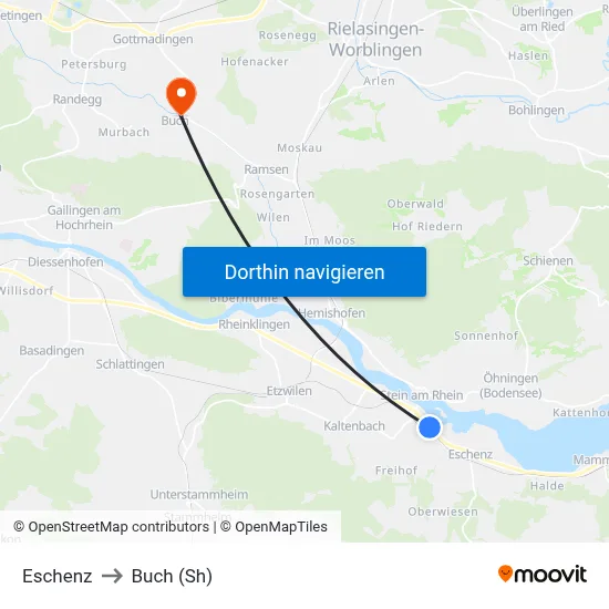 Eschenz to Buch (Sh) map