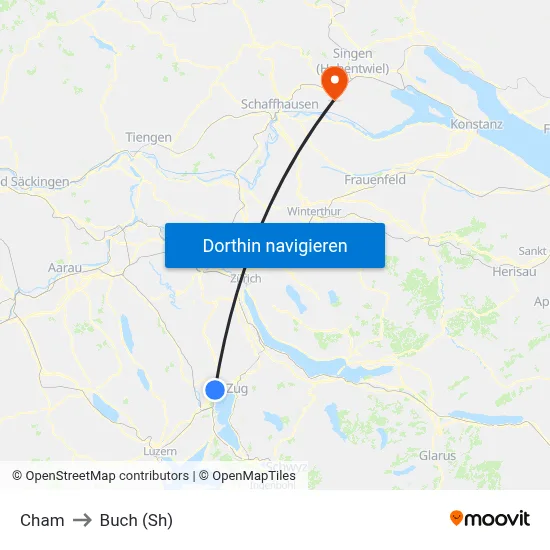 Cham to Buch (Sh) map