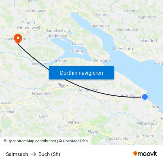 Salmsach to Buch (Sh) map