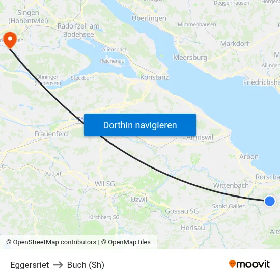 Eggersriet to Buch (Sh) map