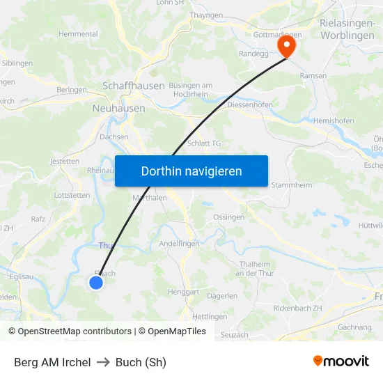 Berg AM Irchel to Buch (Sh) map
