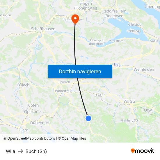 Wila to Buch (Sh) map