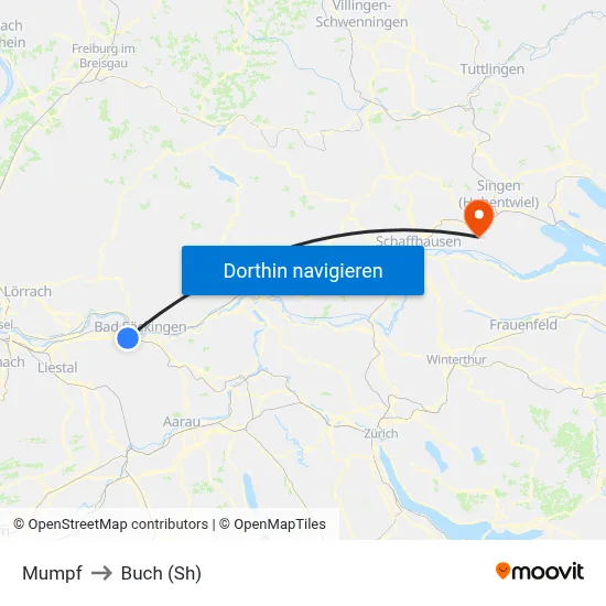 Mumpf to Buch (Sh) map