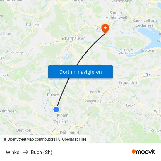 Winkel to Buch (Sh) map