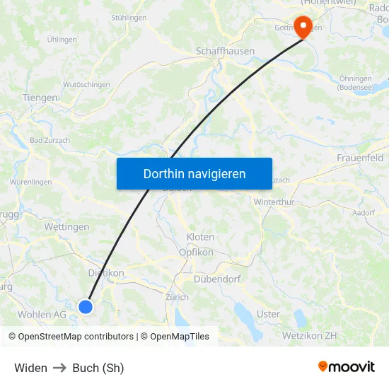 Widen to Buch (Sh) map