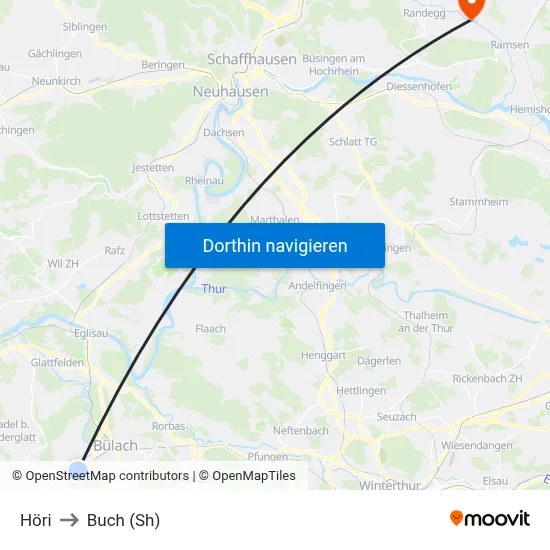 Höri to Buch (Sh) map