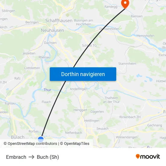 Embrach to Buch (Sh) map