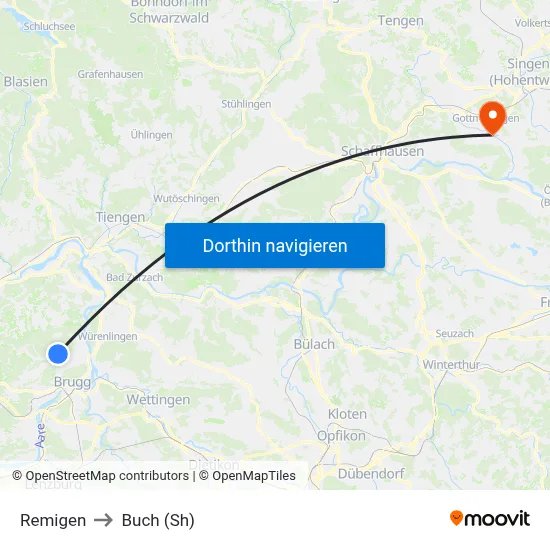 Remigen to Buch (Sh) map